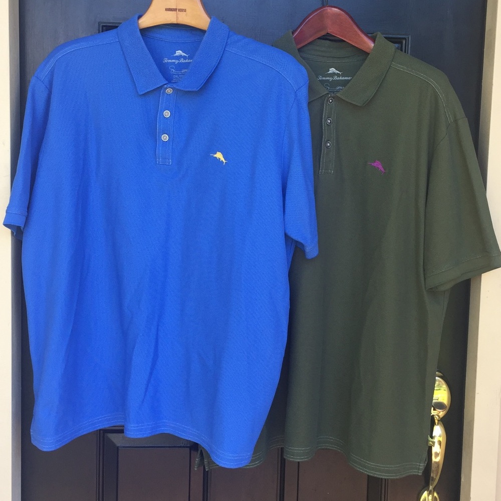 2 Tommy Bahama Short Sleeve Polo Shirts  Size XXL